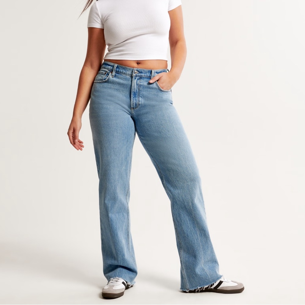 Abercrombie baggy mid rise jeans
